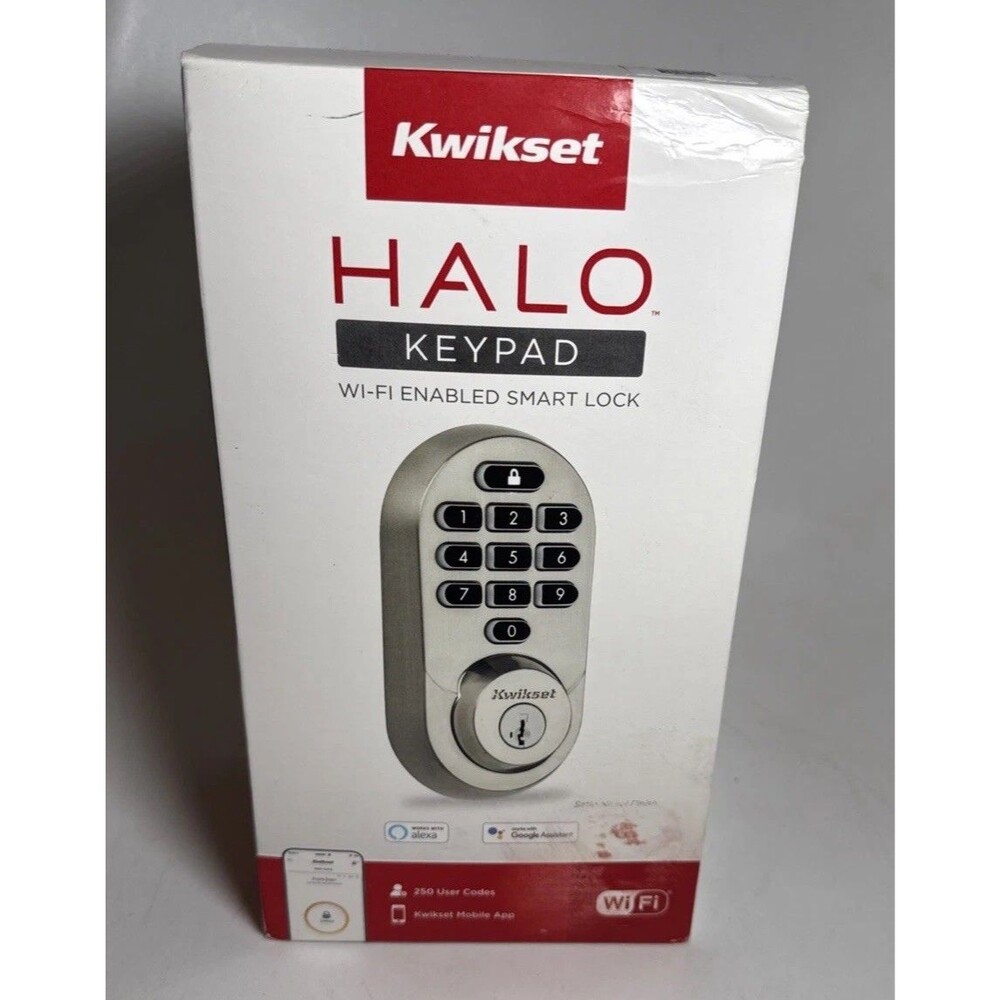SEALED Kwikset Halo Wi-Fi Smart Lock, Keyless Entry Door Deadbolt, Satin Nickel